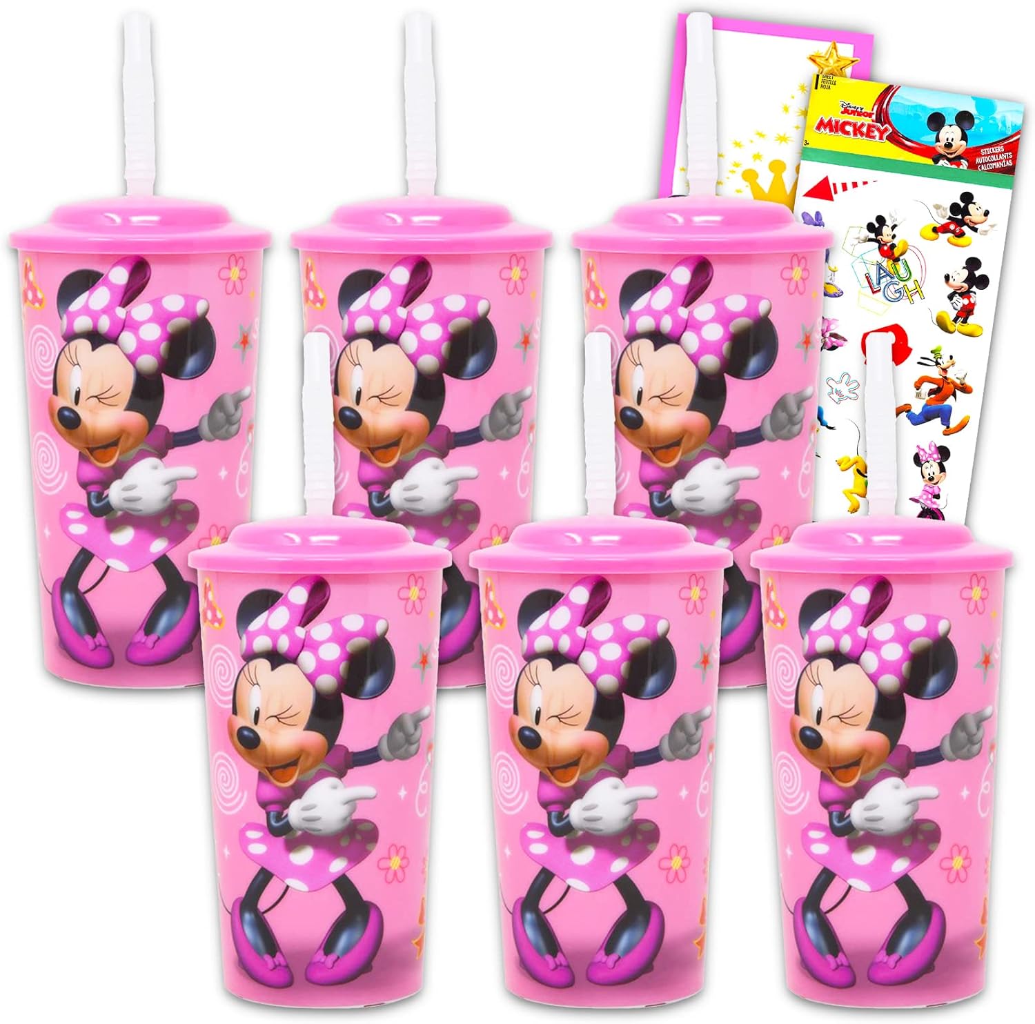 Minnie Mouse Sippy Cup Set - Bundle with Fun Extras!