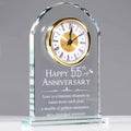 55th Wedding Anniversary Glass Clock Keepsake - Elegant Table Gift