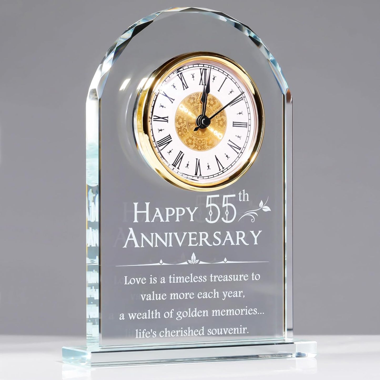 55th Wedding Anniversary Quartz Clock Gift for Couples