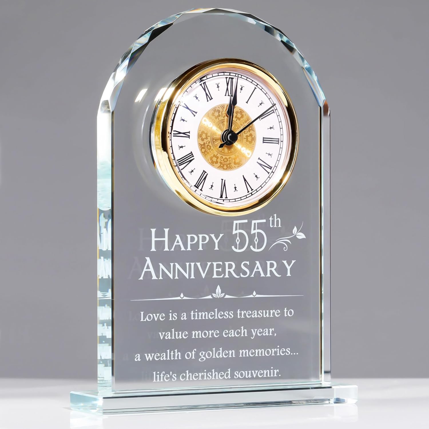 55th Wedding Anniversary Quartz Clock Gift for Couples