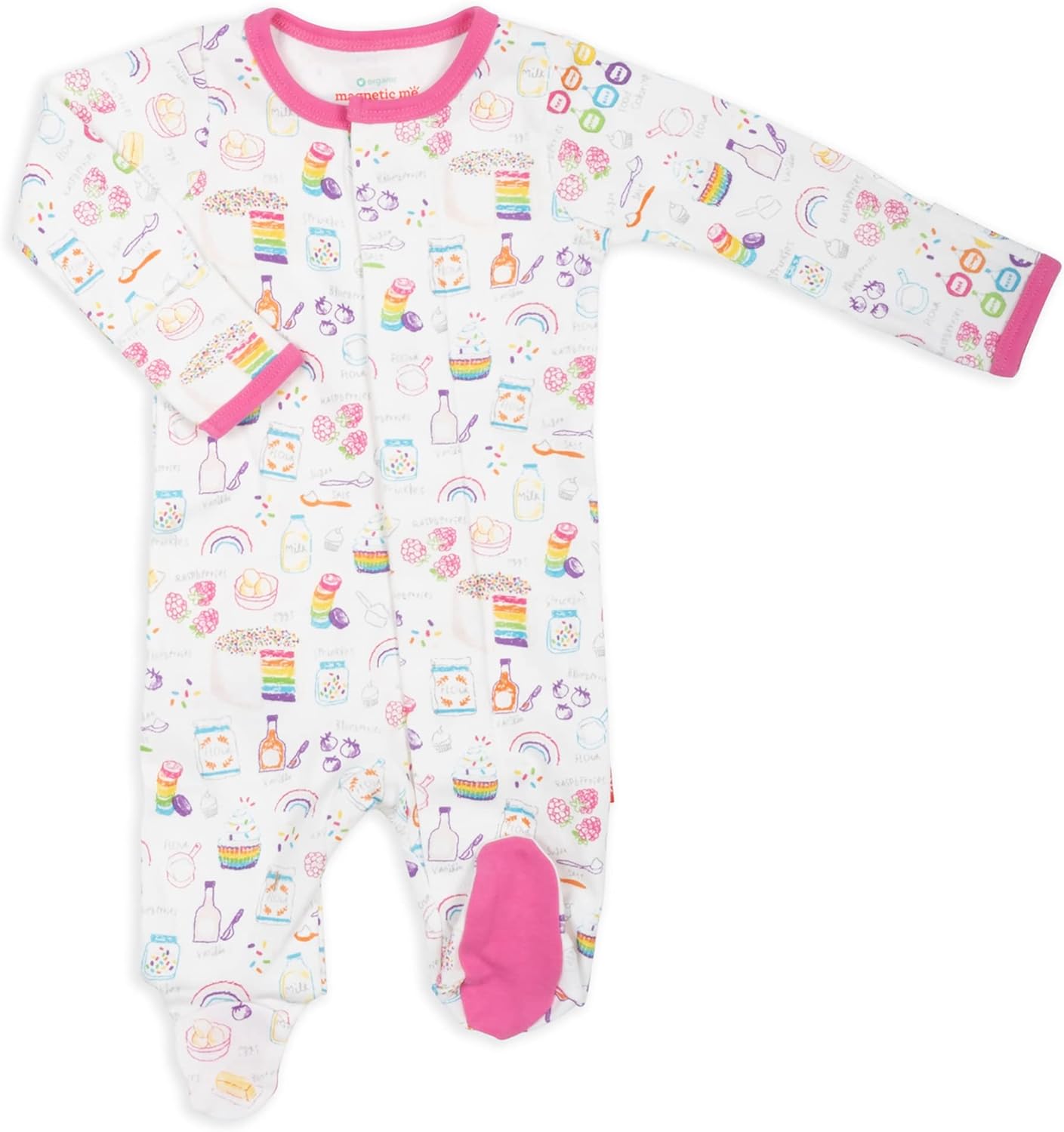Magnetic Me Organic Cotton Baby Footie Pajamas for Easy Dressing