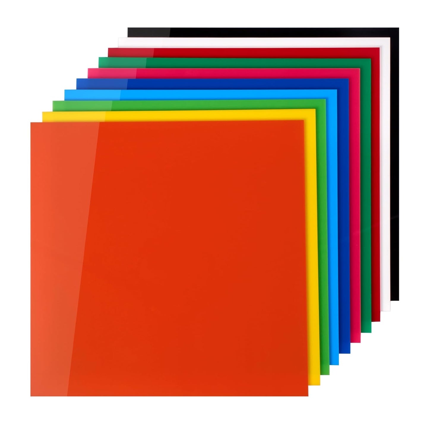 Pack of 10 Colored Acrylic Sheets for Craft Projects and More