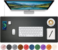 Desk Mat with Wireless Charging 32in x 16in - Large Leather Mouse Pad
