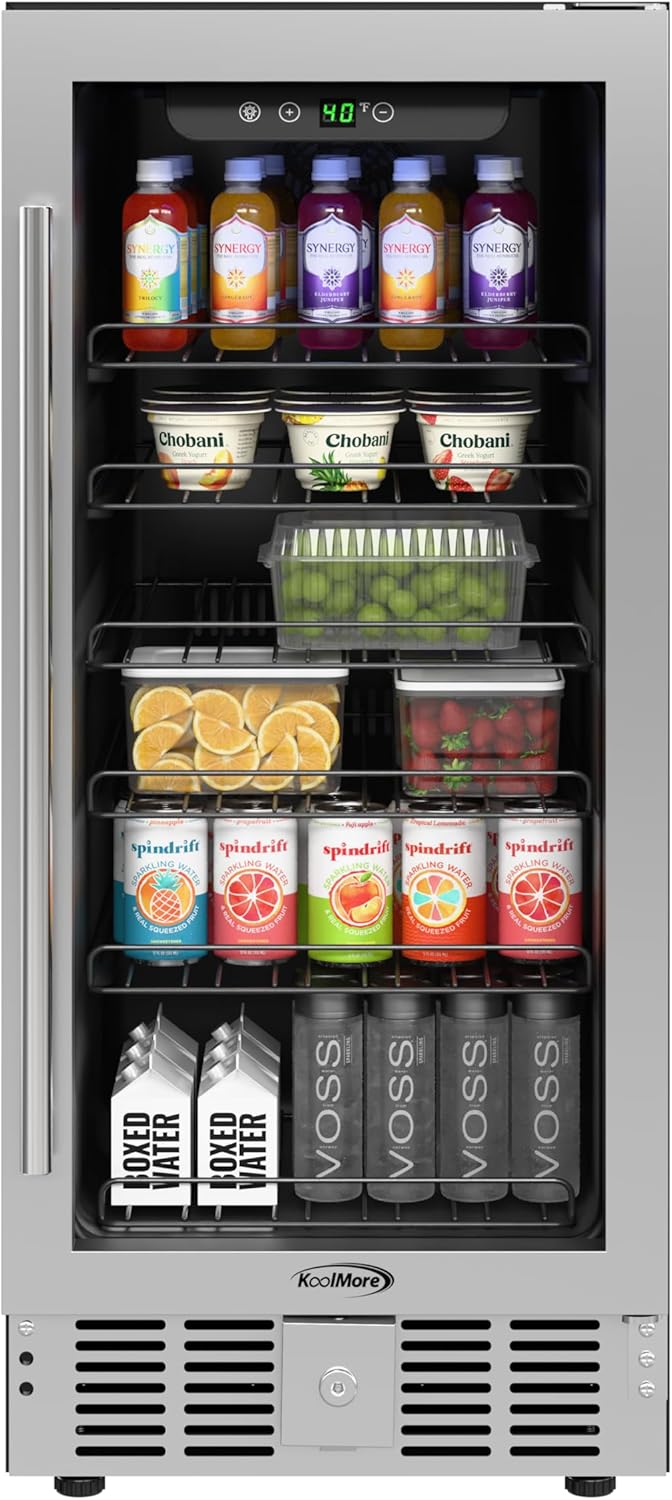 KoolMore 15 Inch Built-In Refrigerator for Drinks and Snacks