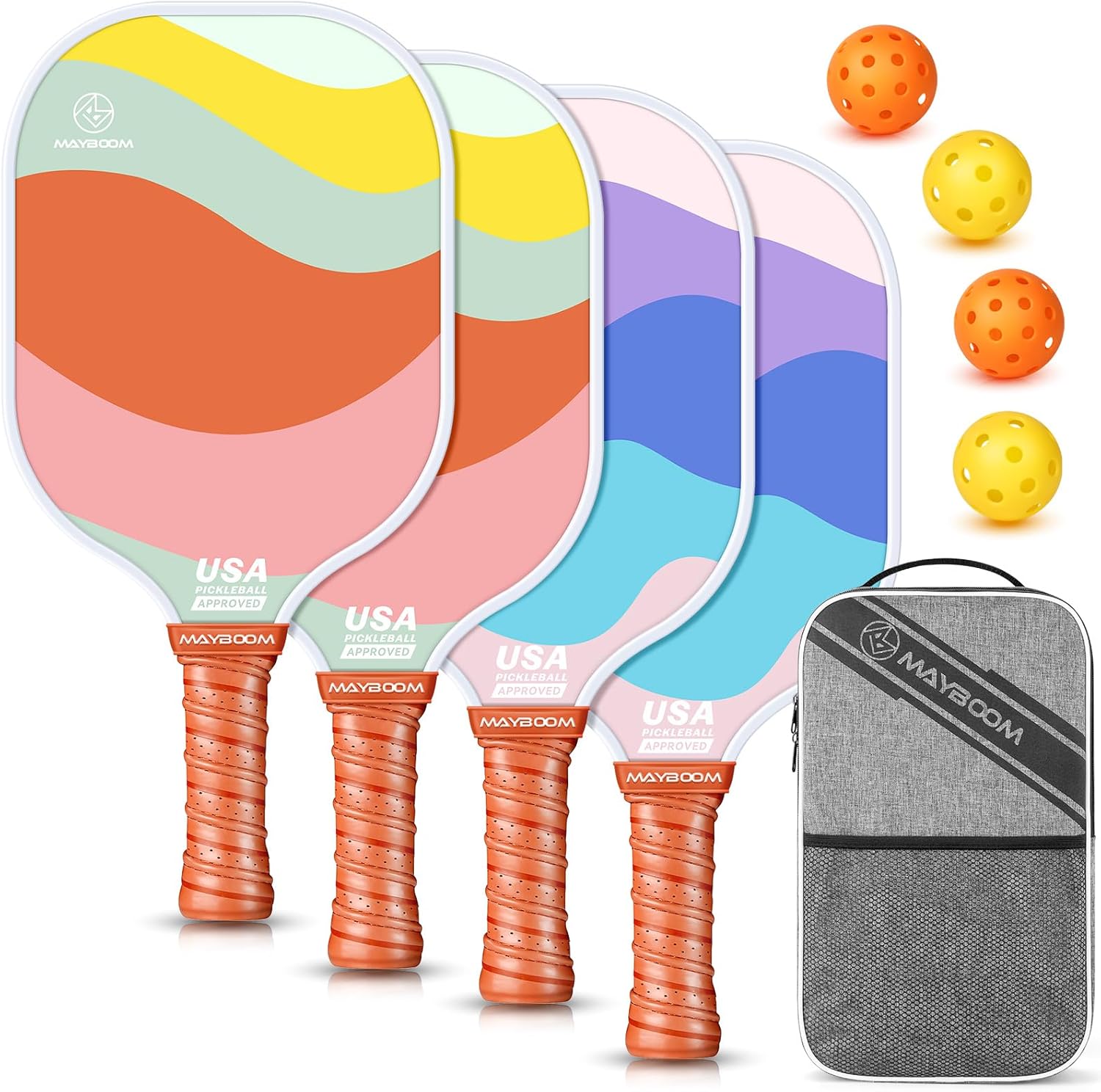 USAPA Approved Pickleball Paddles Set with Balls and Bag