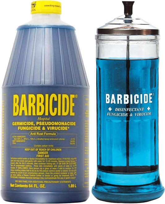 Barbicide Disinfecting Jar and Concentrate Combo for Salons