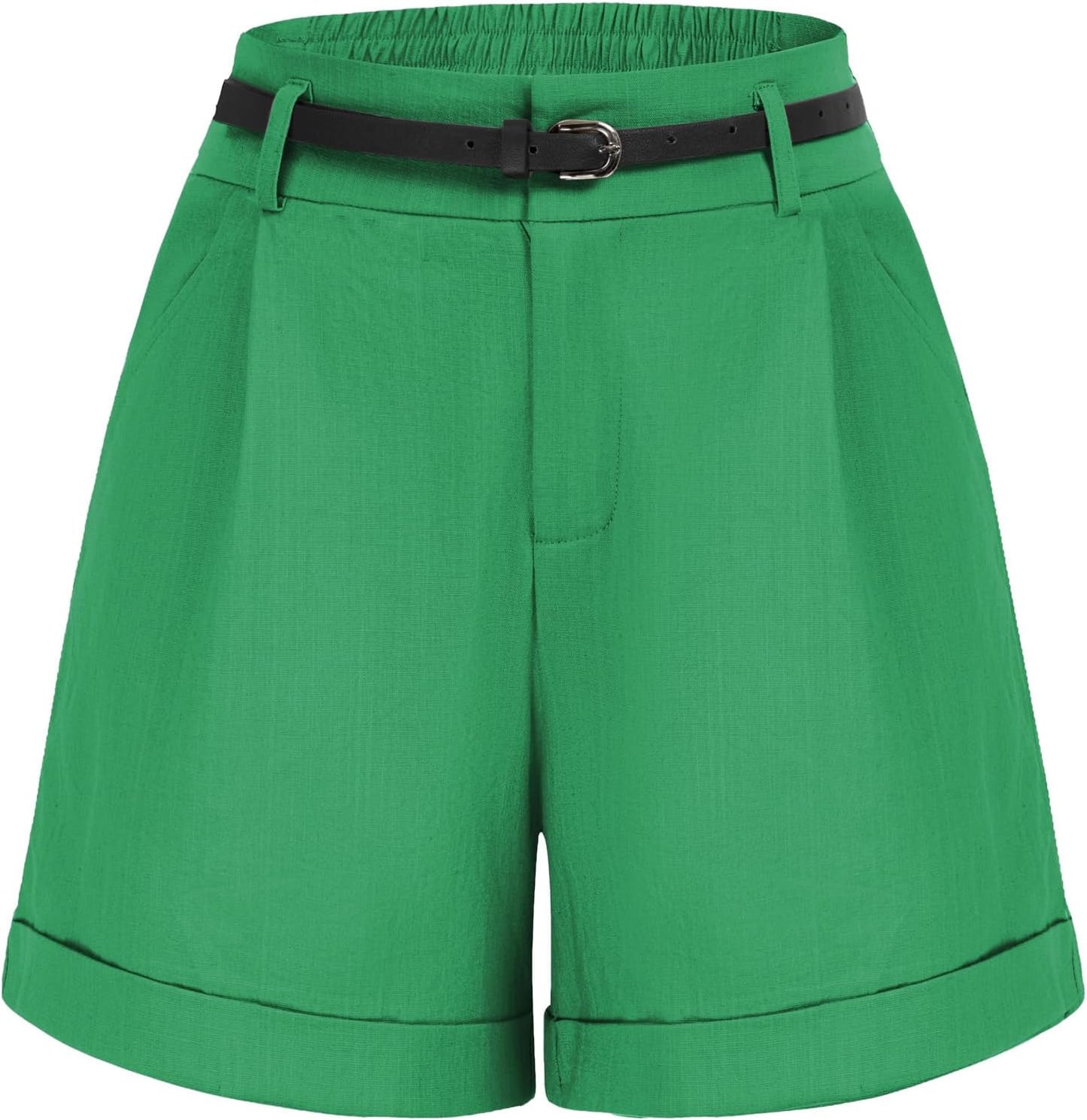 Belle Poque Women Bermuda Shorts with Elastic Waist & Pockets