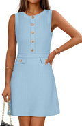 Women's Formal Work Mini Dress - Elegant Sleeveless Office Dress