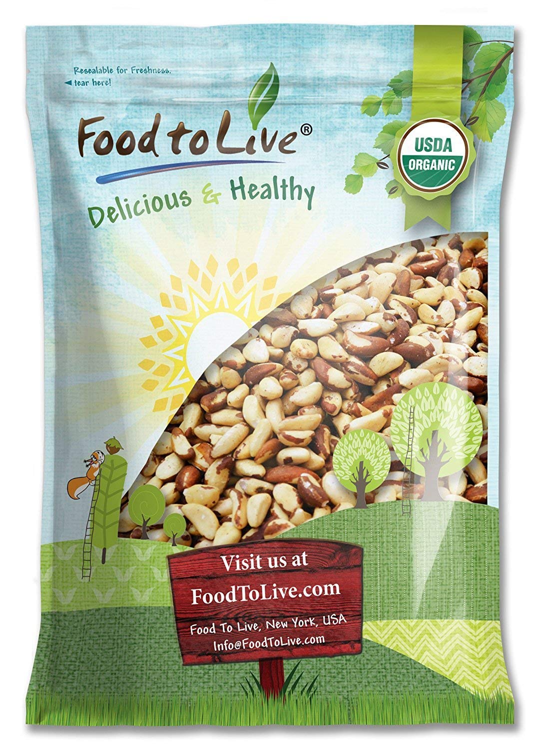 Organic Brazil Nuts - Non-GMO, Raw, Whole, Unsalted Snack