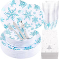 Christmas Plates and Napkins Disposable Dinnerware Set for 25 Guests