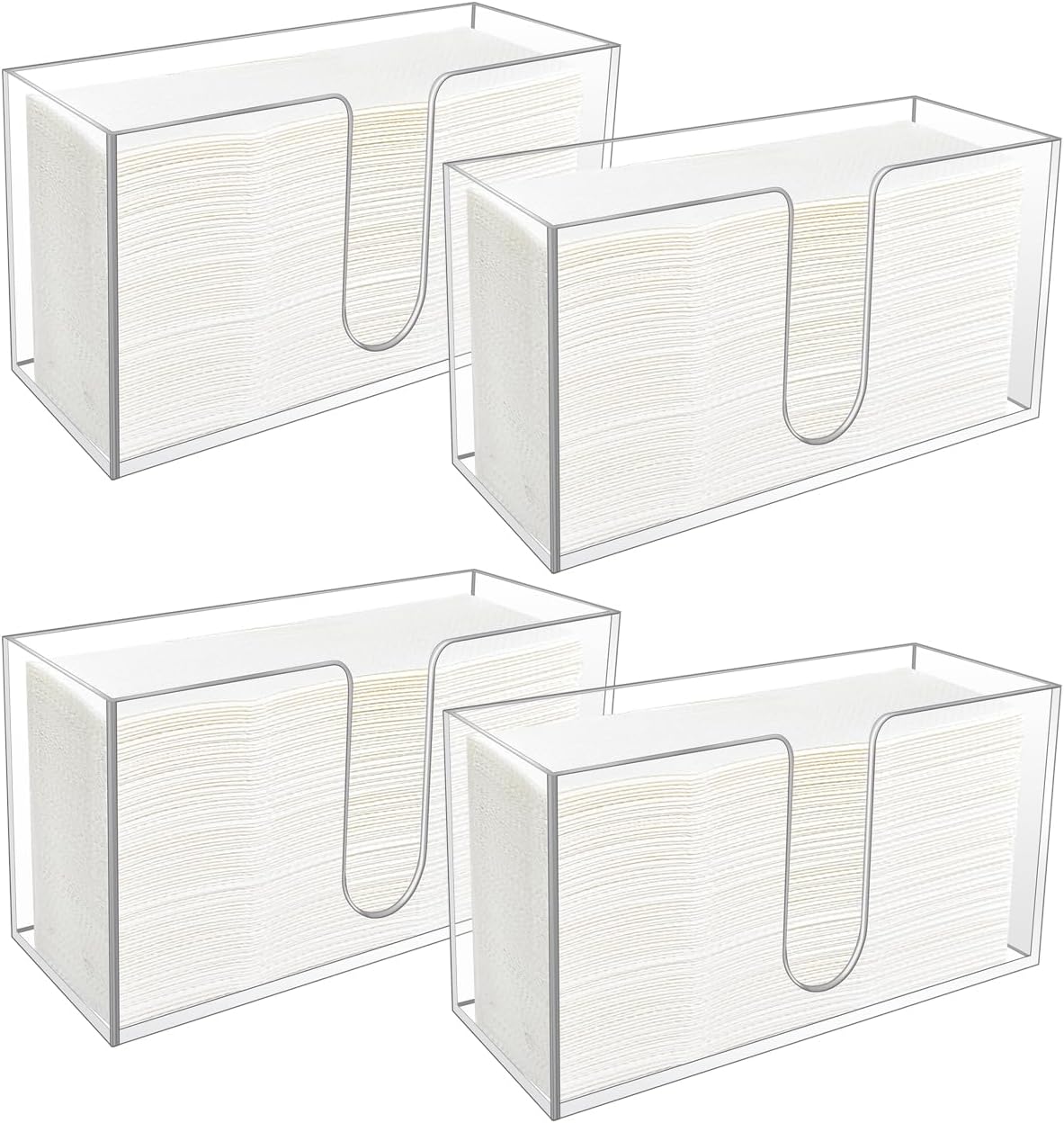 4Pack Acrylic Countertop Paper Towel Holder for Kitchen Use