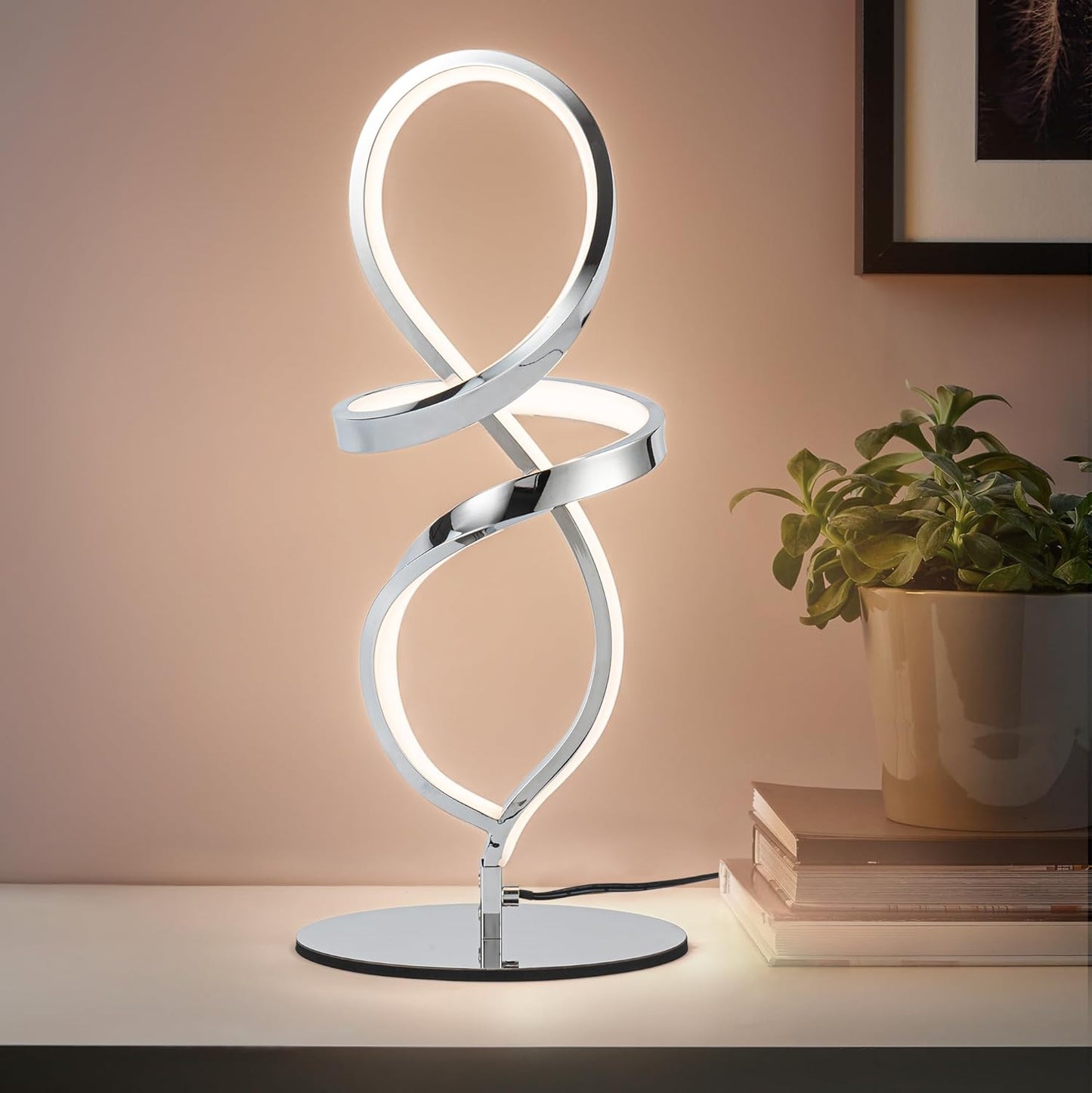 Mayful Modern Table Lamp with LED Spiral Design for Home Use