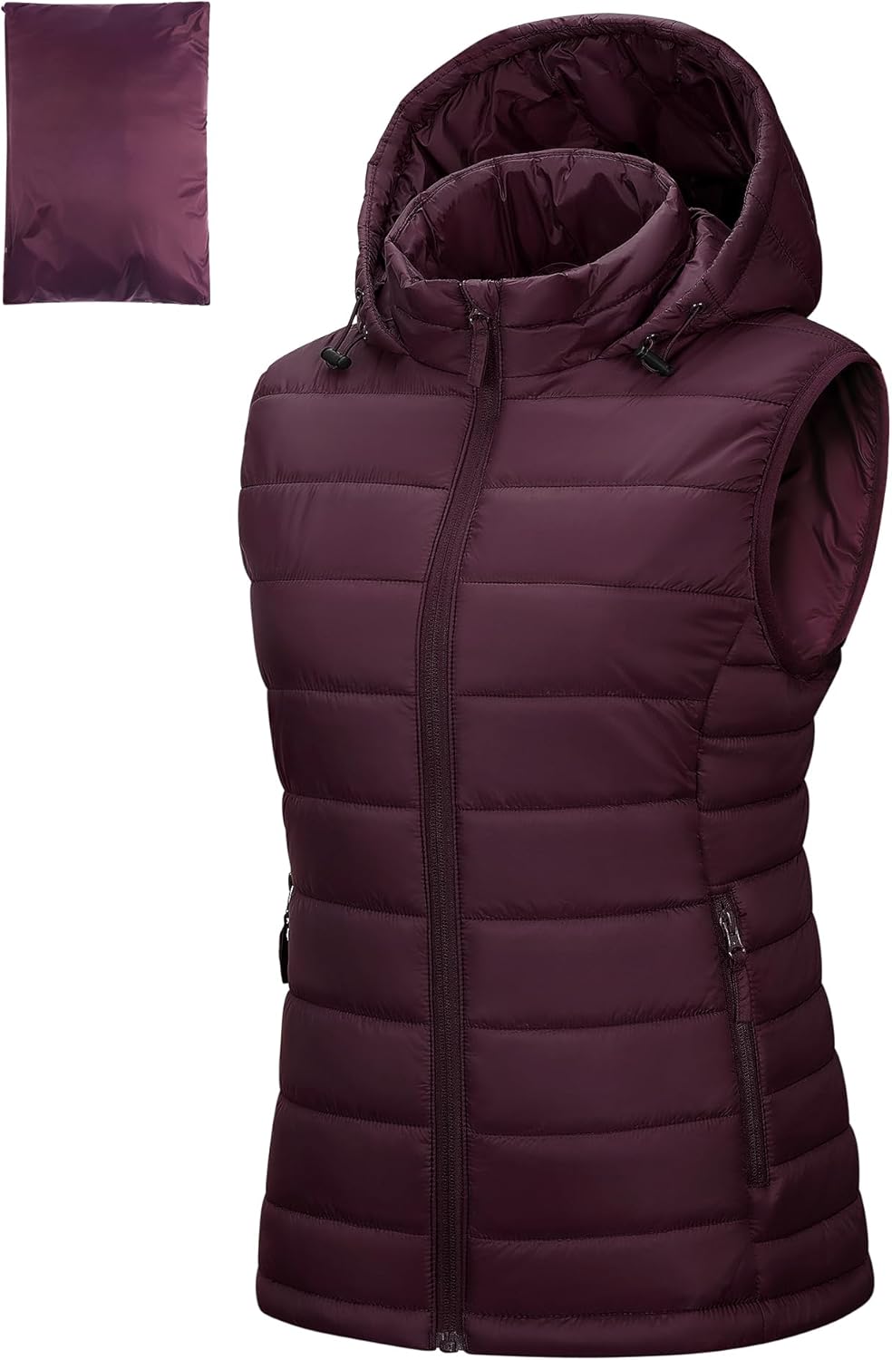 Outdoor Ventures Women's Lightweight Packable Hooded Puffer Vest