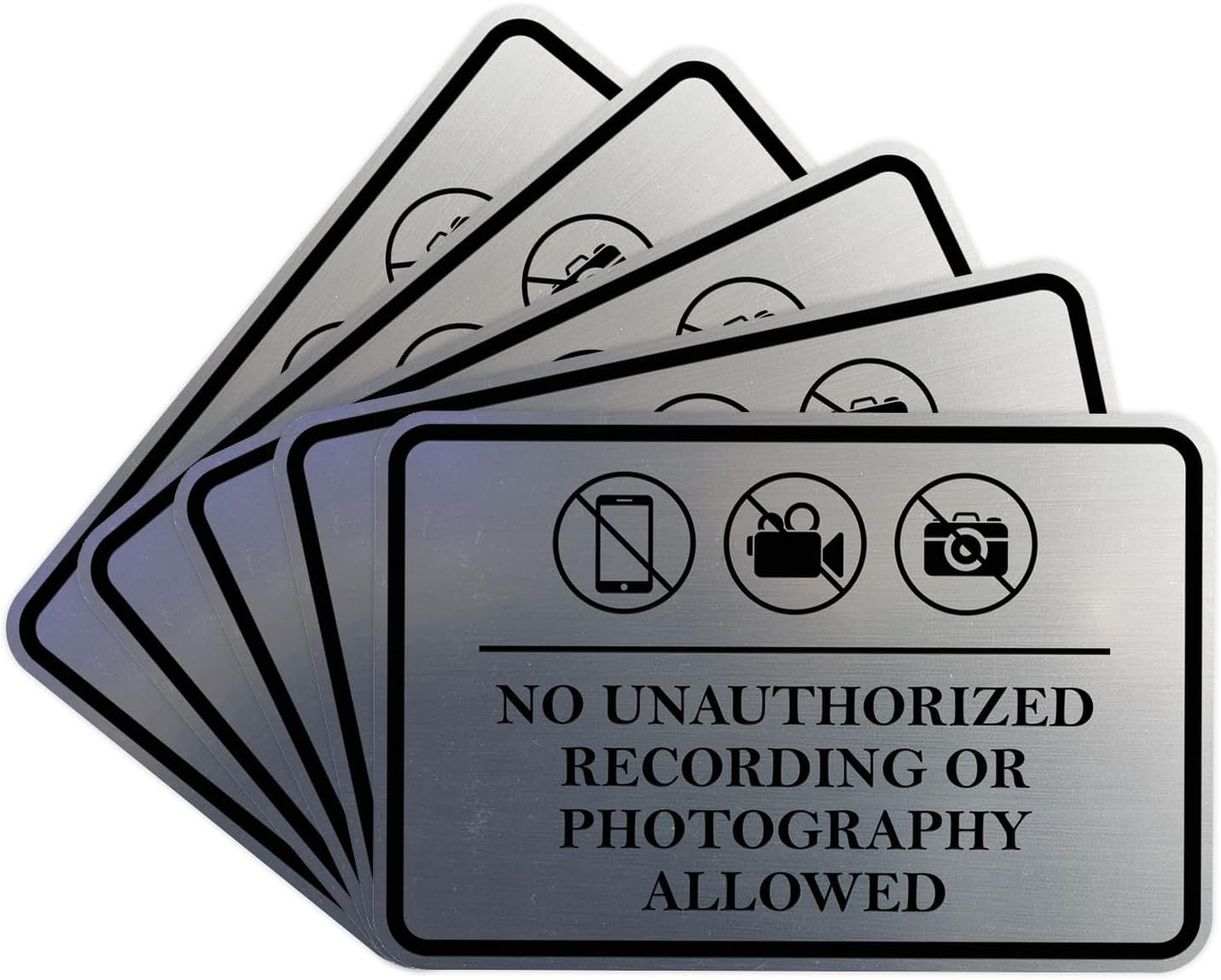 Classic Framed No Unauthorized Recording Sign for Wall or Door