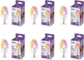WiZ 40W B12 Candle Bulb Light 6-Pack - Smart Color E12 Bulbs