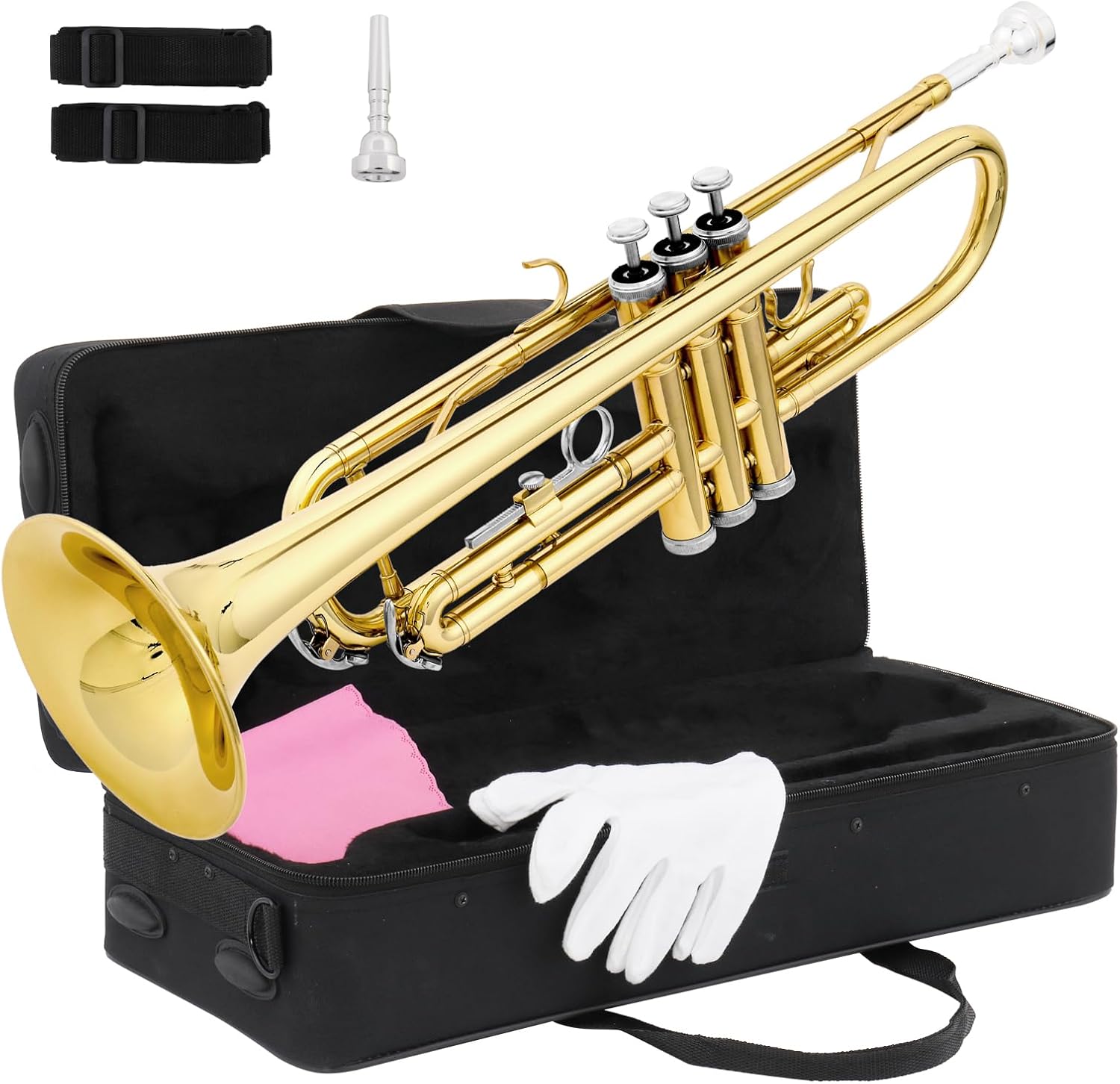 Ktaxon Bb Standard Trumpet for Beginners with Hard Case