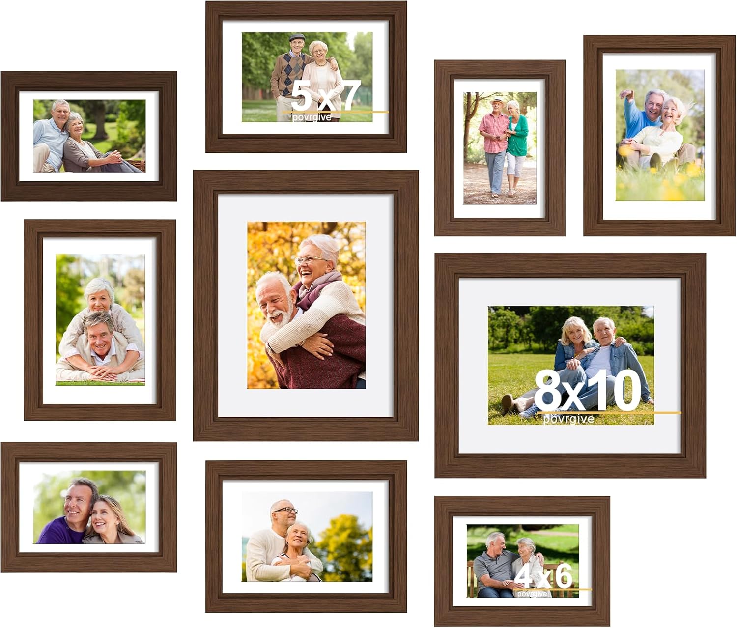Collage Picture Frames Set of 10 for 8x10, 5x7, 4x6 Photos