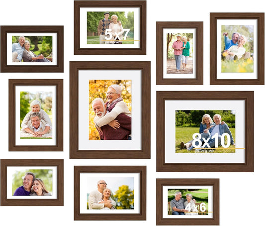 Collage Picture Frames Set of 10 for 8x10, 5x7, 4x6 Photos