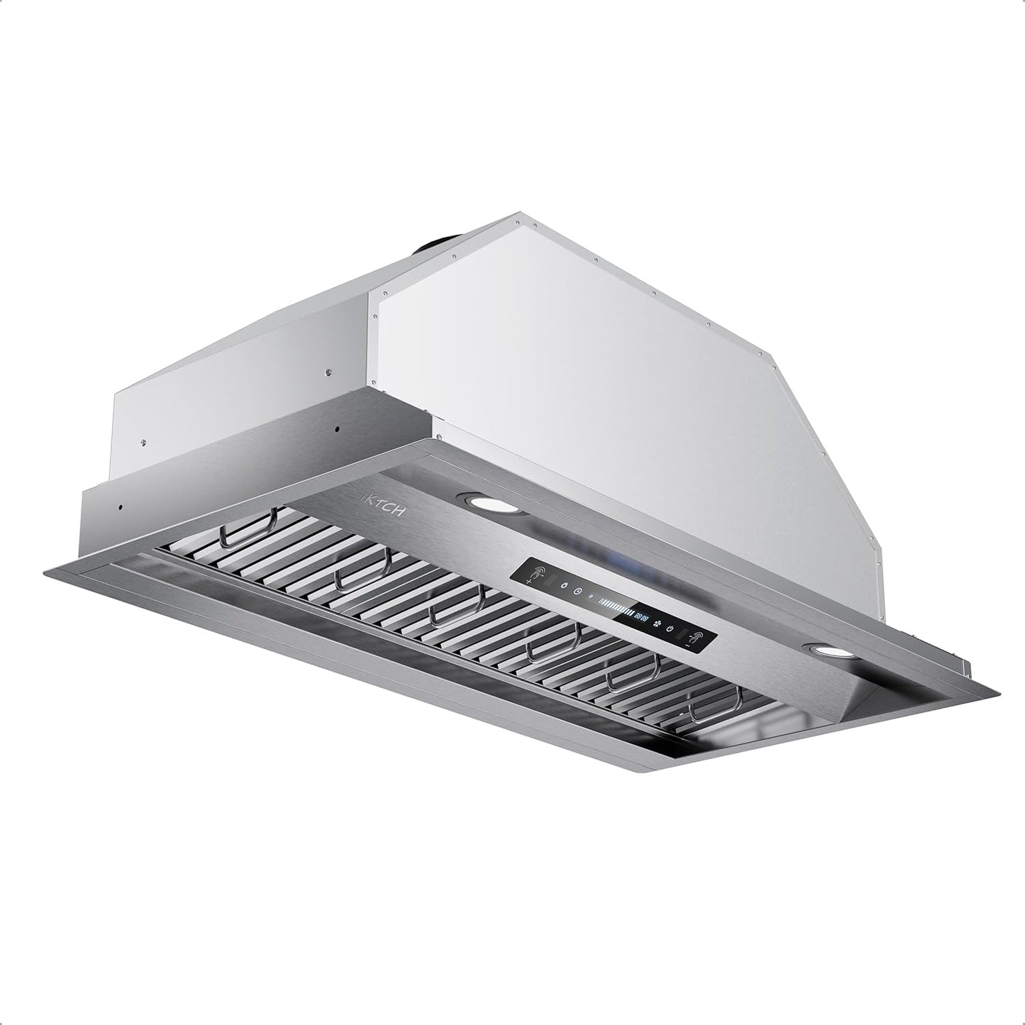 IKTCH 42 inch Built-in Range Hood with Powerful 900 CFM Airflow