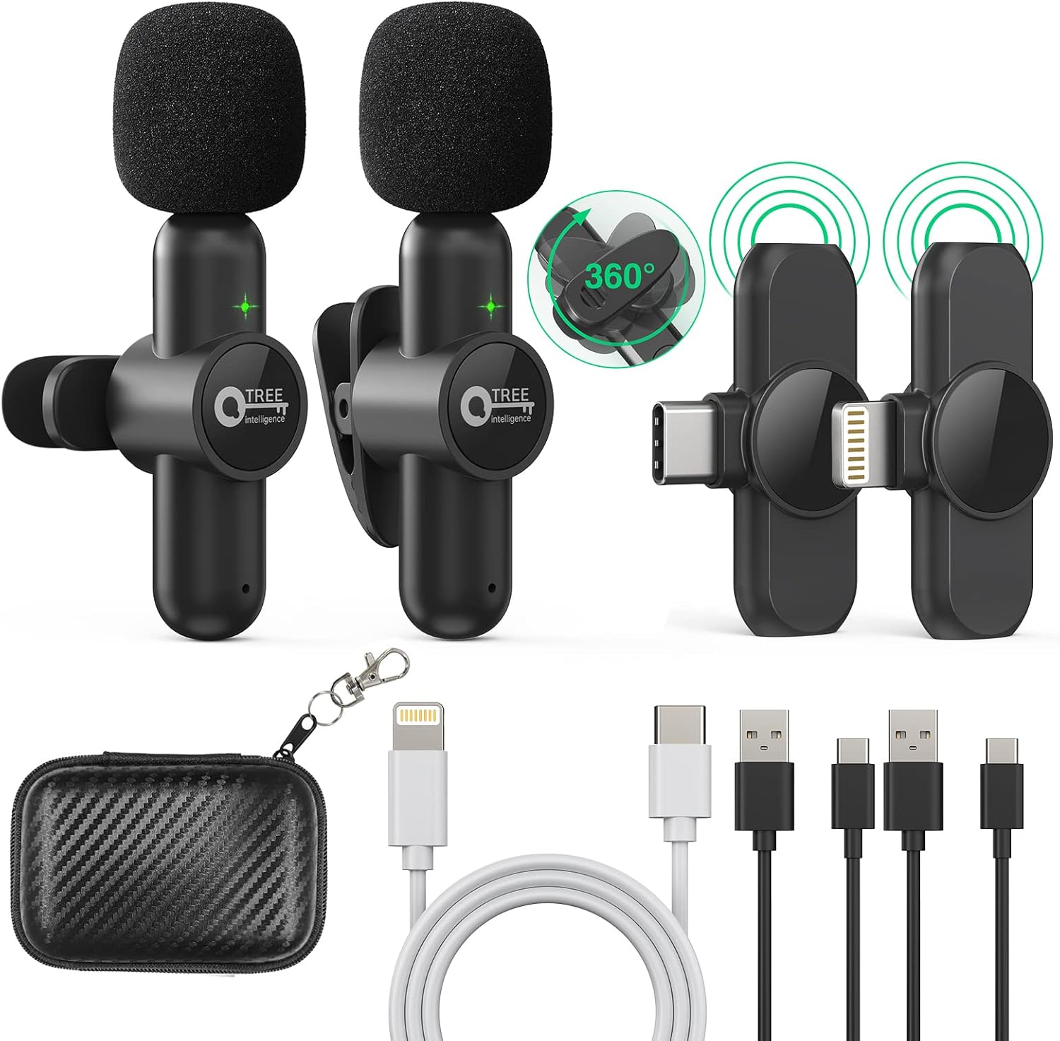 Dual Wireless Lapel Mics for Crystal Clear Sound ~ QTREE