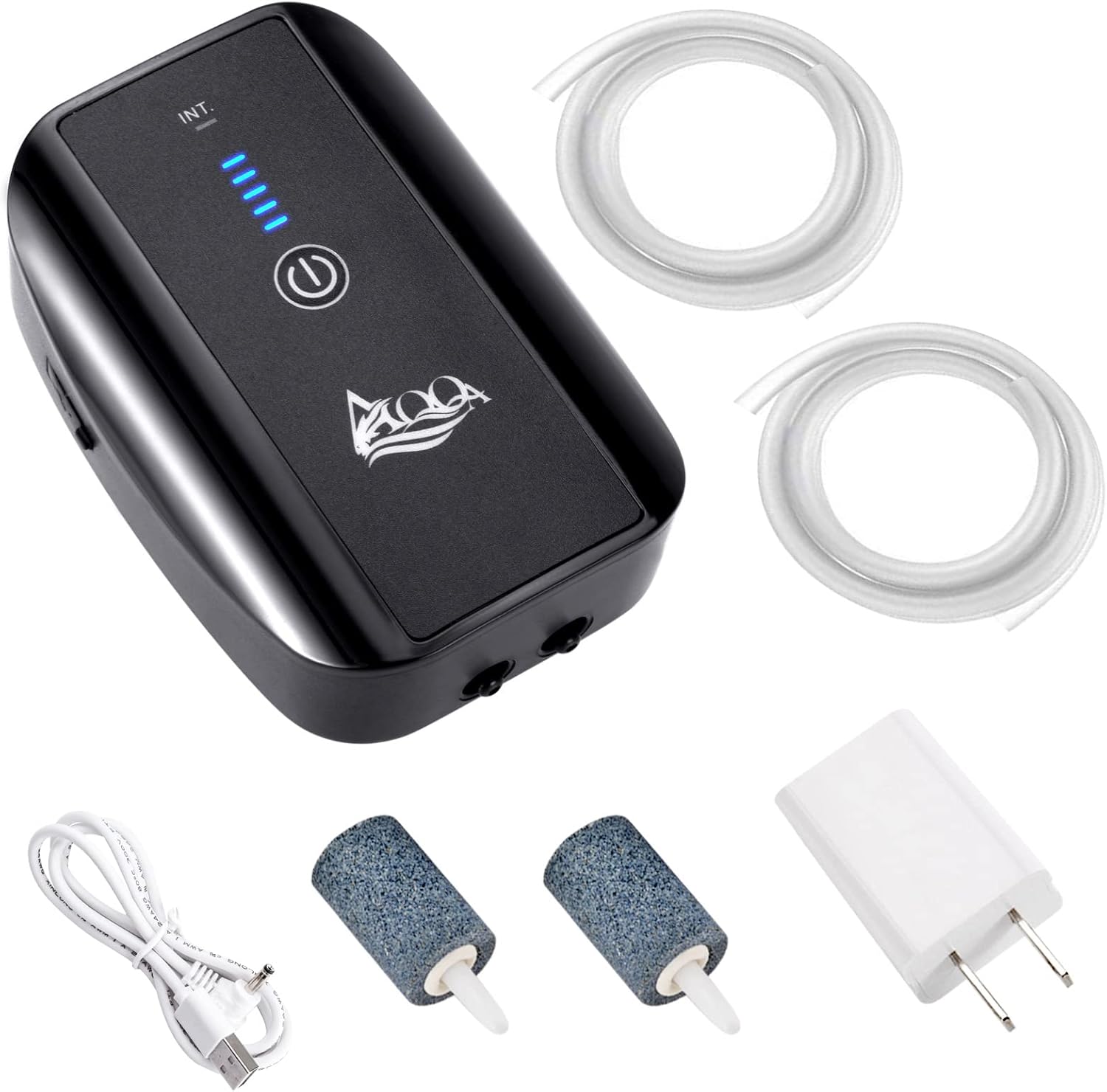 AQQA Aquarium Air Pump Rechargeable Oxygen Pump for Fish Tanks