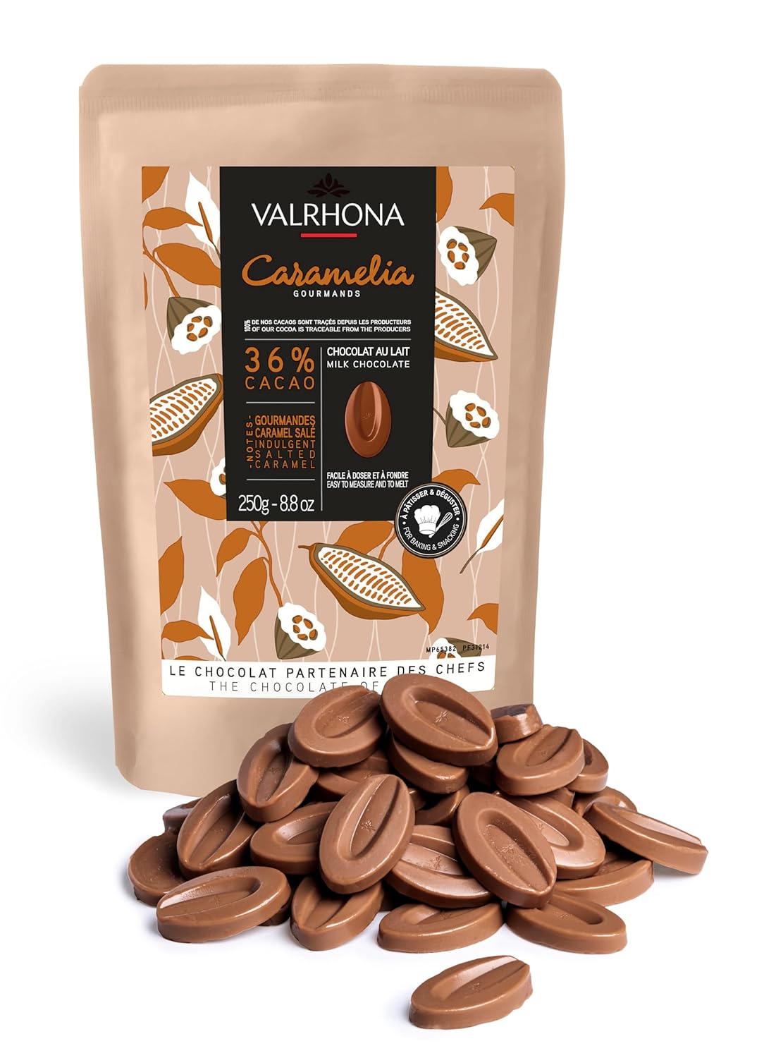 Valrhona Premium French Baking Milk Chocolate Discs for Desserts
