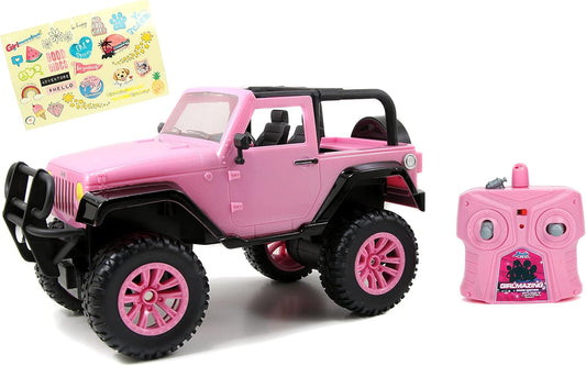 Girl-Powered Pink Jeep R/C (1:16 Scale) for Ultimate Fun!