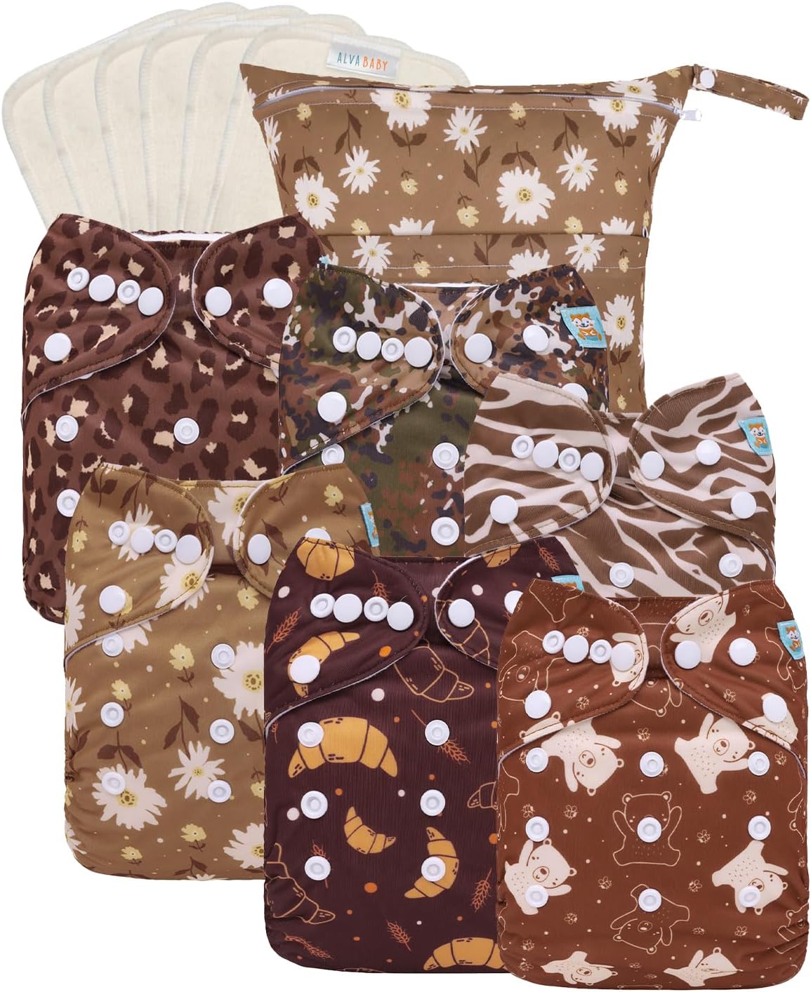 ALVABABY 2.0 Cloth Diapers with Tummy Panel for Babies