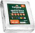 Tarpco Safety Heavy Duty 7 Mil Tarp Cover 12 x 16 - Waterproof, UV