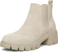 Women's Platform Chelsea Boots with 2 in Heel - Chunky Lug Sole