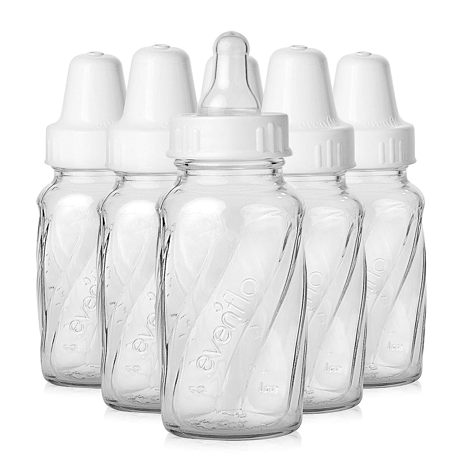Evenflo Glass Twist Bottles - 4 Oz (6 pack)