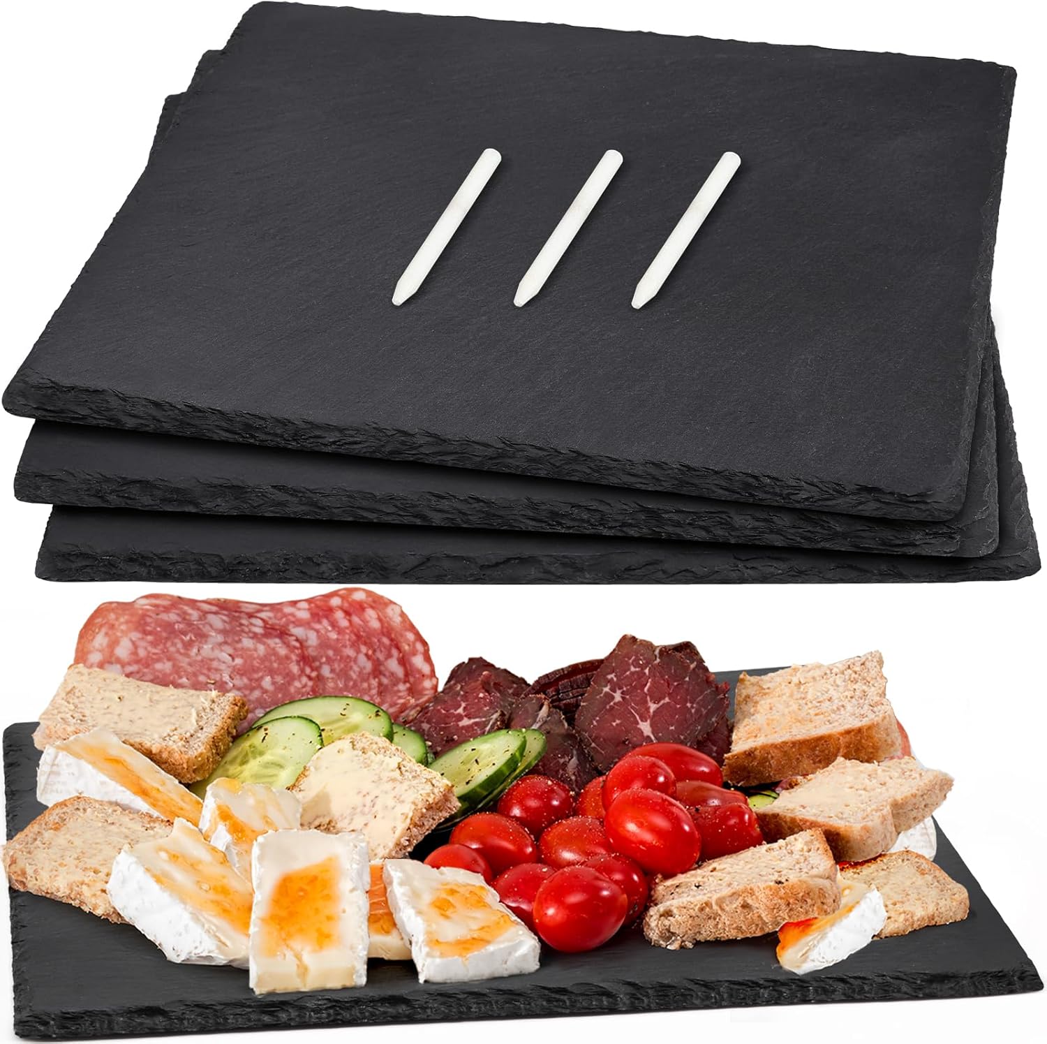 Stylish 12 x 10 In Slate Cheese Boards for Gourmet Serving