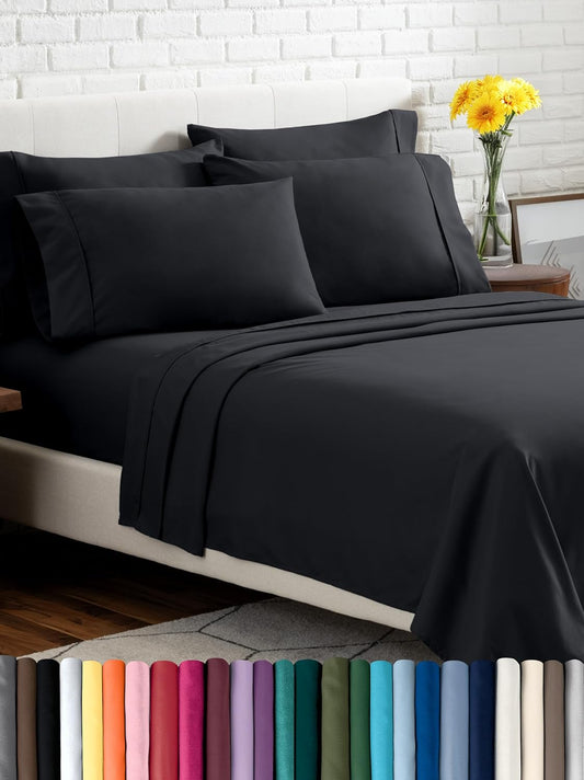 Ultra Soft Split King Sheet Set - 7 Piece Deep Pocket Bedding