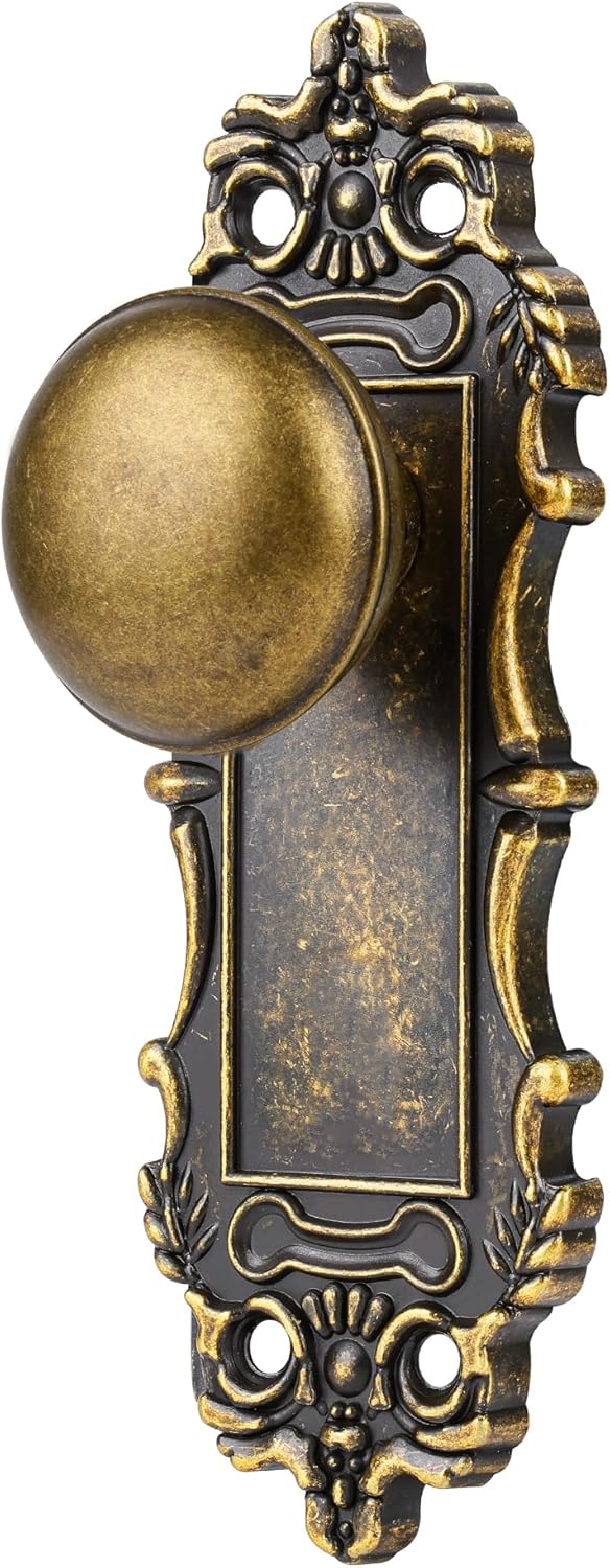 Antique Brass Dummy Door Knob Replacement for Vintage Closets