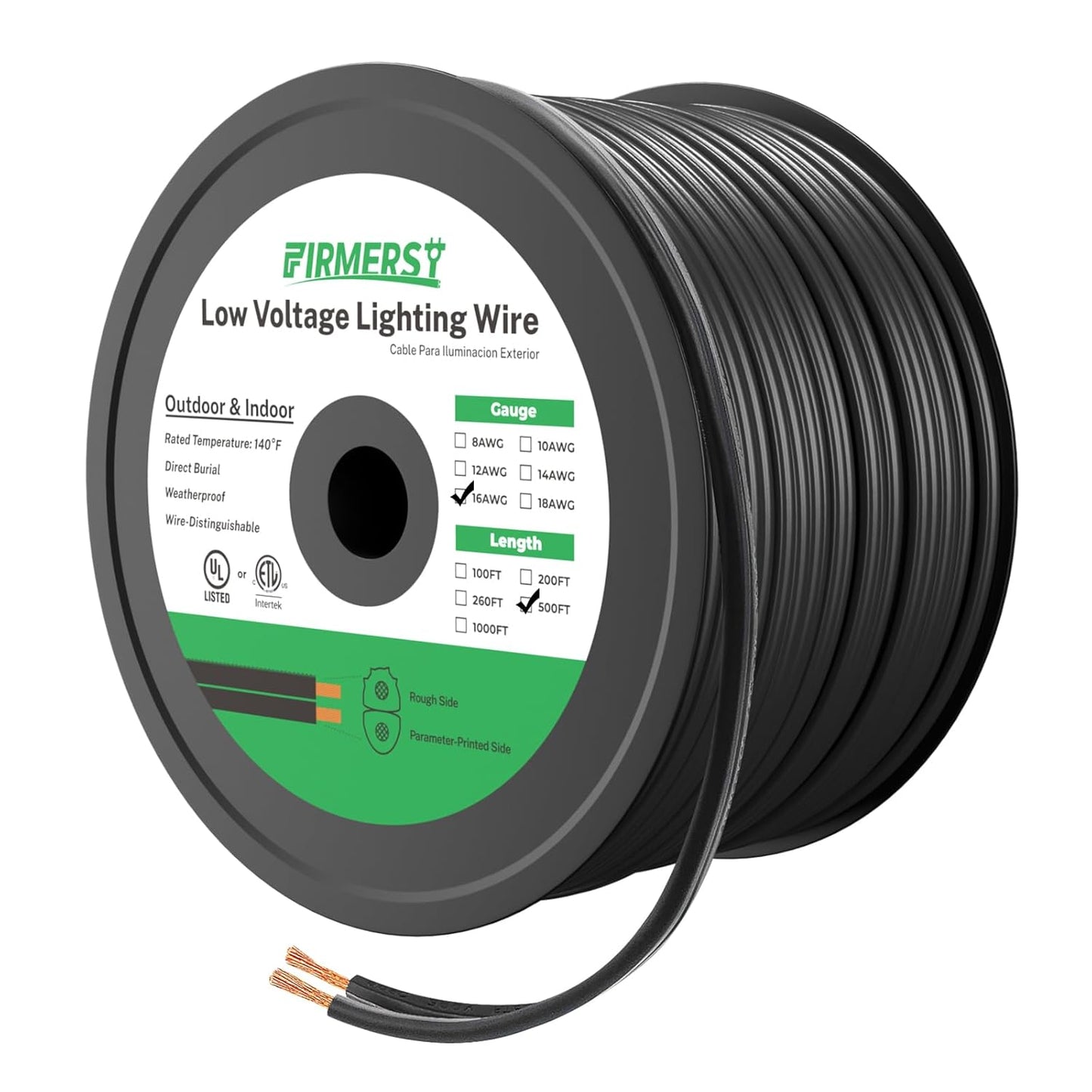 FIRMERST 16/2 Low Voltage Landscape Wire for Outdoor Lighting