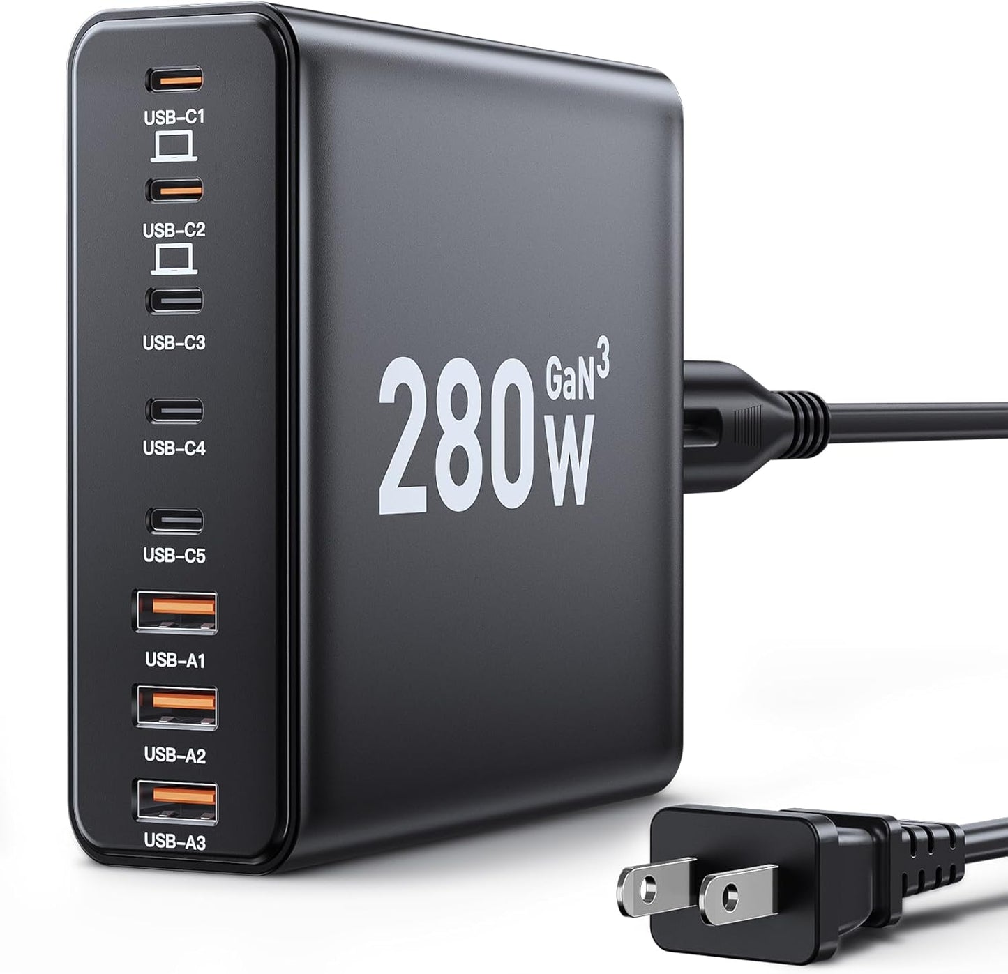 Ediliow 8-Port 280W USB C Charger: Power Up Everything Fast!
