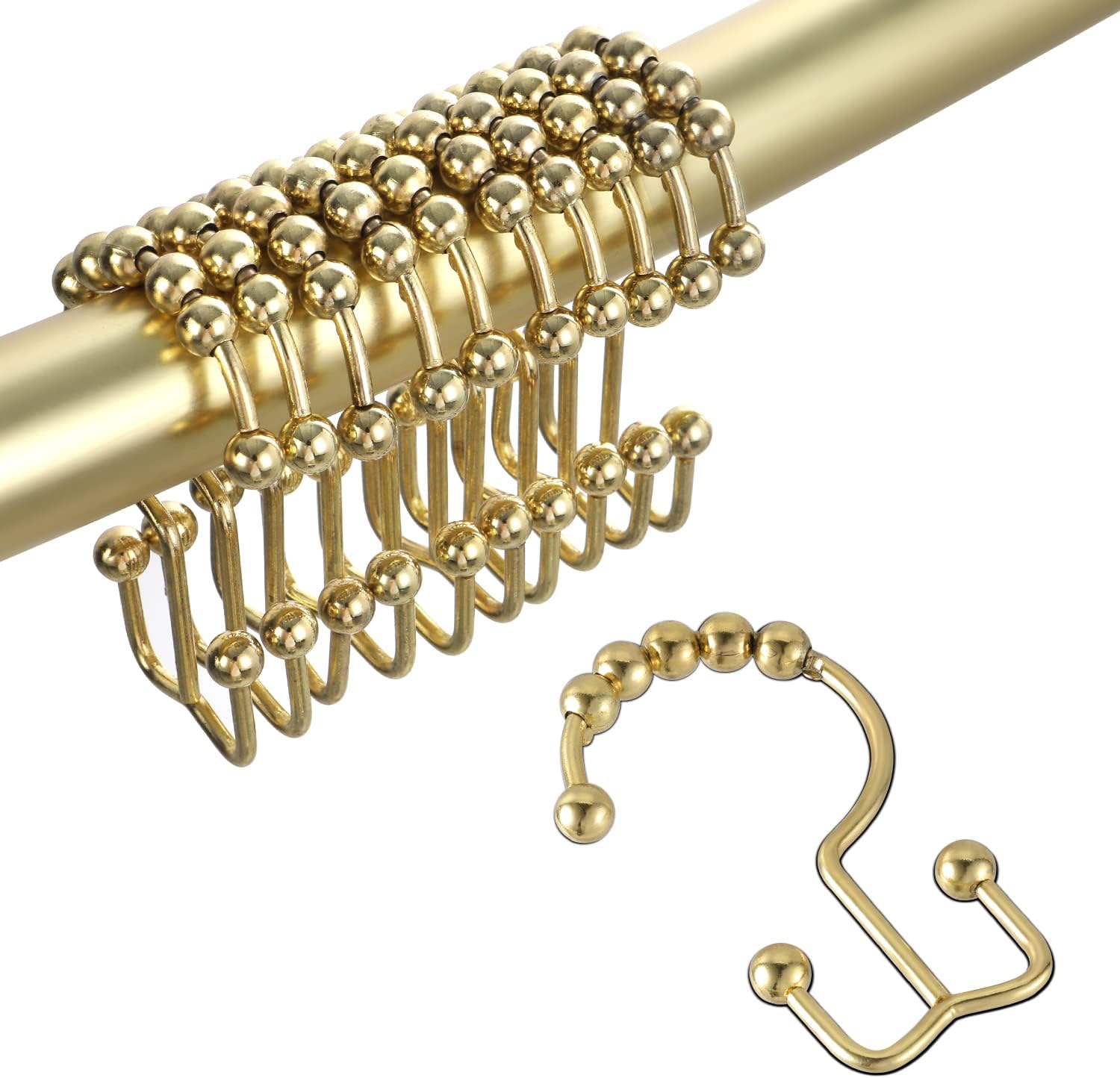 Rust-Proof Double Sided Shower Hooks - Set of 12 - TOPROD