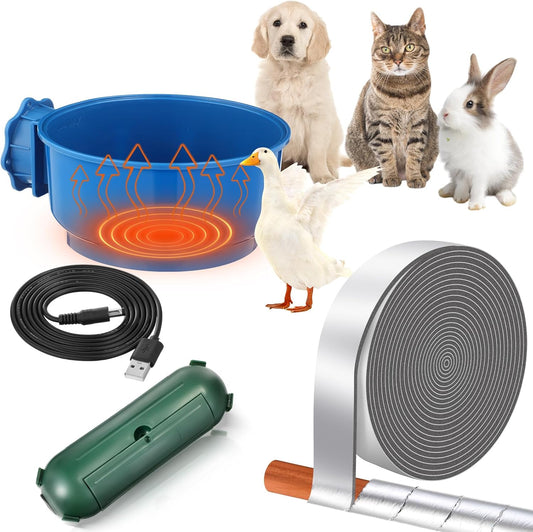 Heated Water Bowl for Pets & Wildlife, 3 Pcs Set