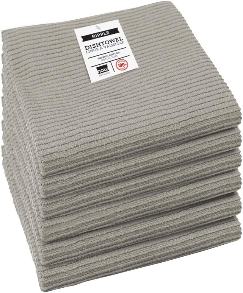 Ripple Kitchen Towel Set of 6 in London Grey for Every Kitchen
