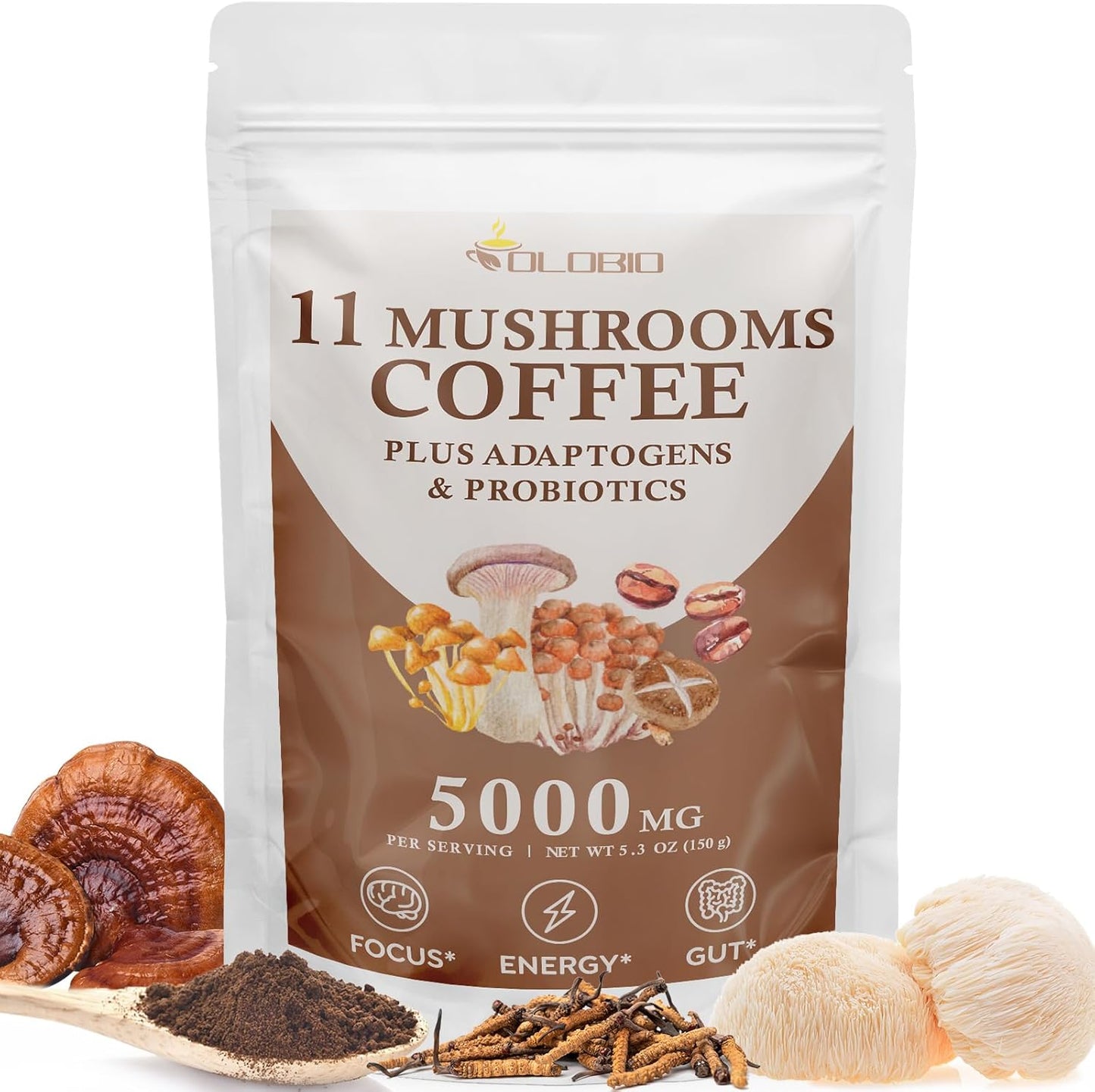 Organic Mushroom Coffee Boosts Focus & Immunity - 5.3oz