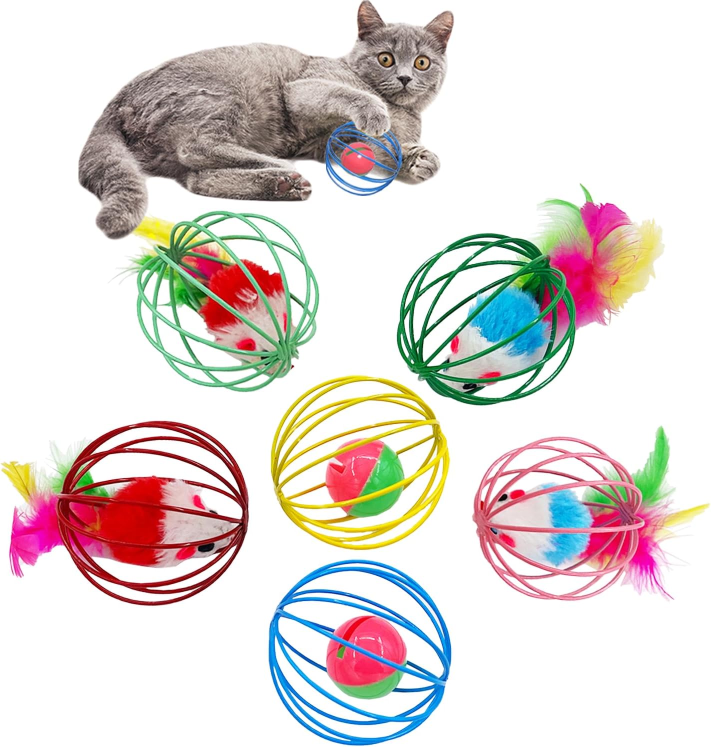 Interactive Cat Ball Toys Set - Promote Exercise 