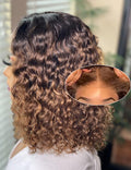 16 Inch Highlight Blonde Glueless Curly Bob Wig - Wear & Go