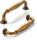 Antique Brass Cabinet Pulls 10-Pack 3.75in Hole Center - Durable