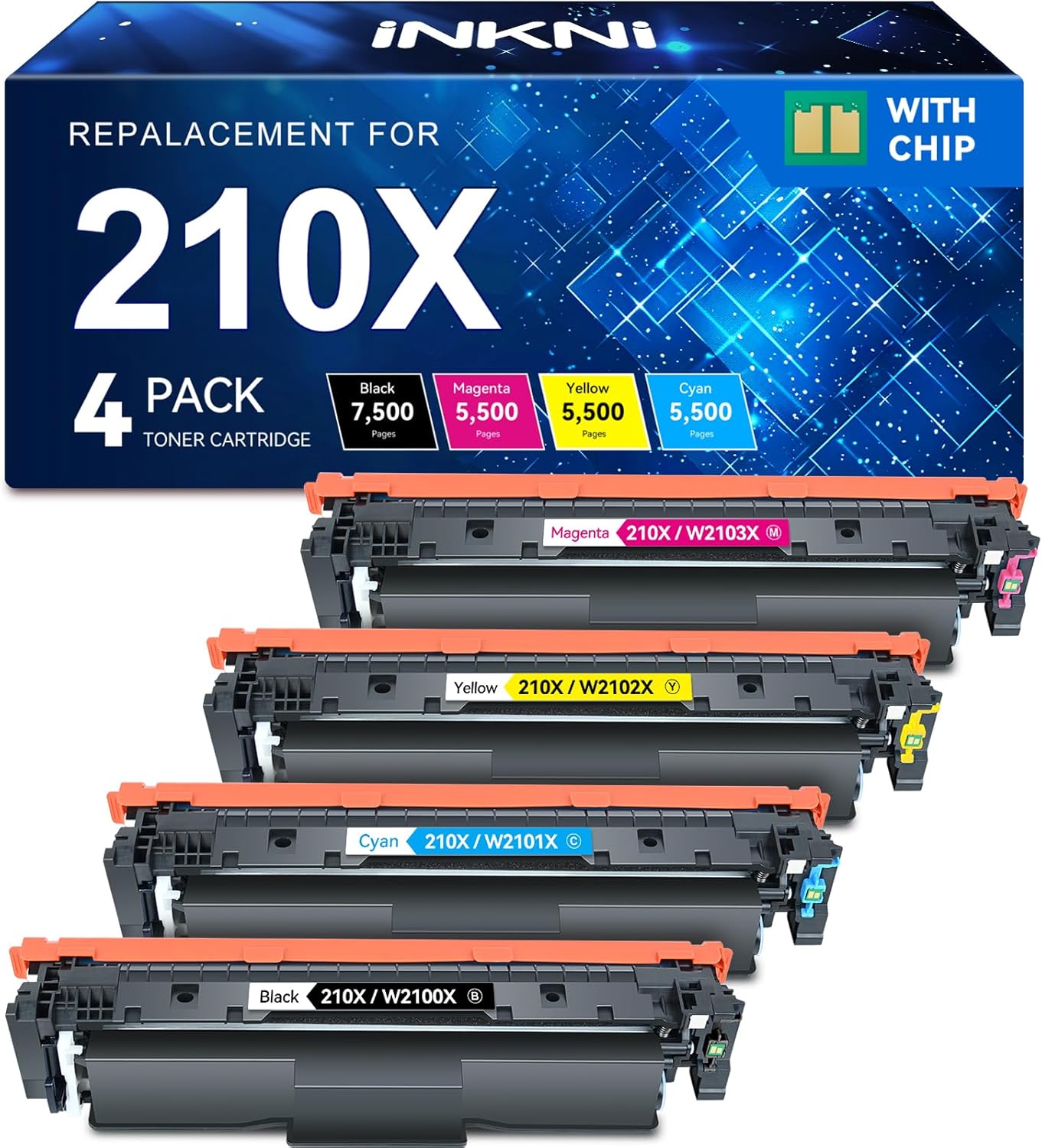 HP 210X 4-Pack High Yield Toner Set by InkNI
