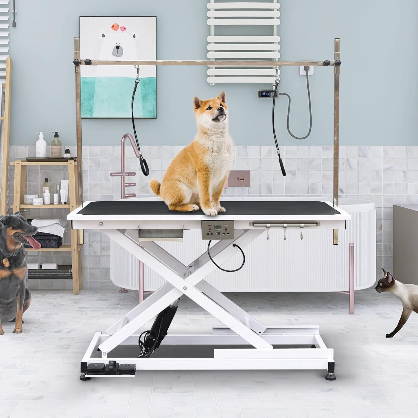 Electric Lift Pet Grooming Table for Dogs and Cats - 49.6 in