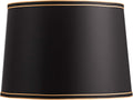 Black Large Drum Lamp Shade with Black and Gold Trim - Luxury Table