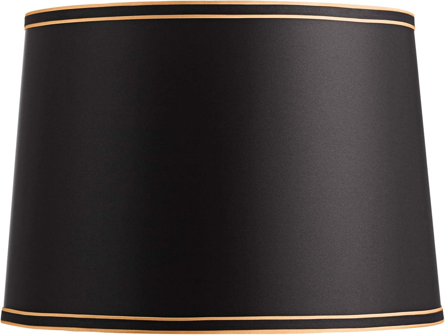 Black Large Drum Lamp Shade with Gold Trim for Elegant Lighting