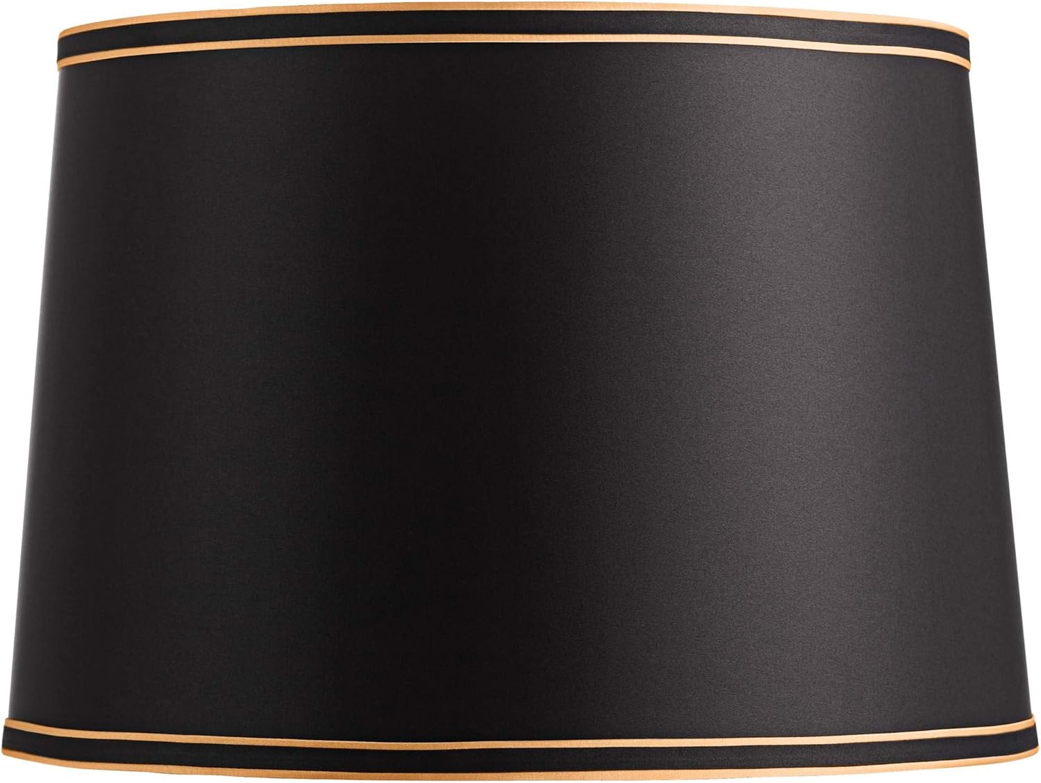 Black Large Drum Lamp Shade with Gold Trim for Elegant Lighting