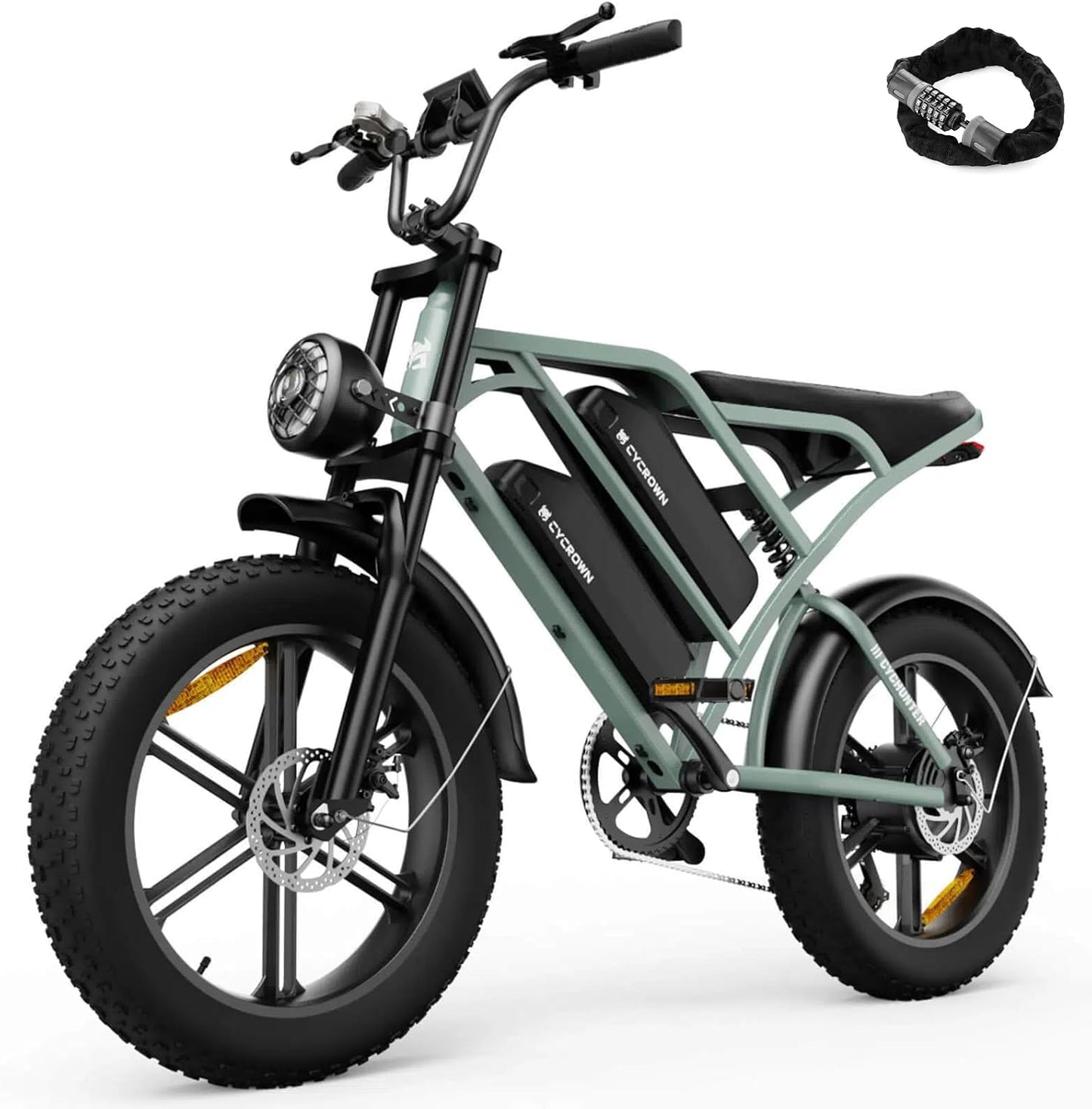 CycHunter Electric Bike for Adults with Dual Battery and Power