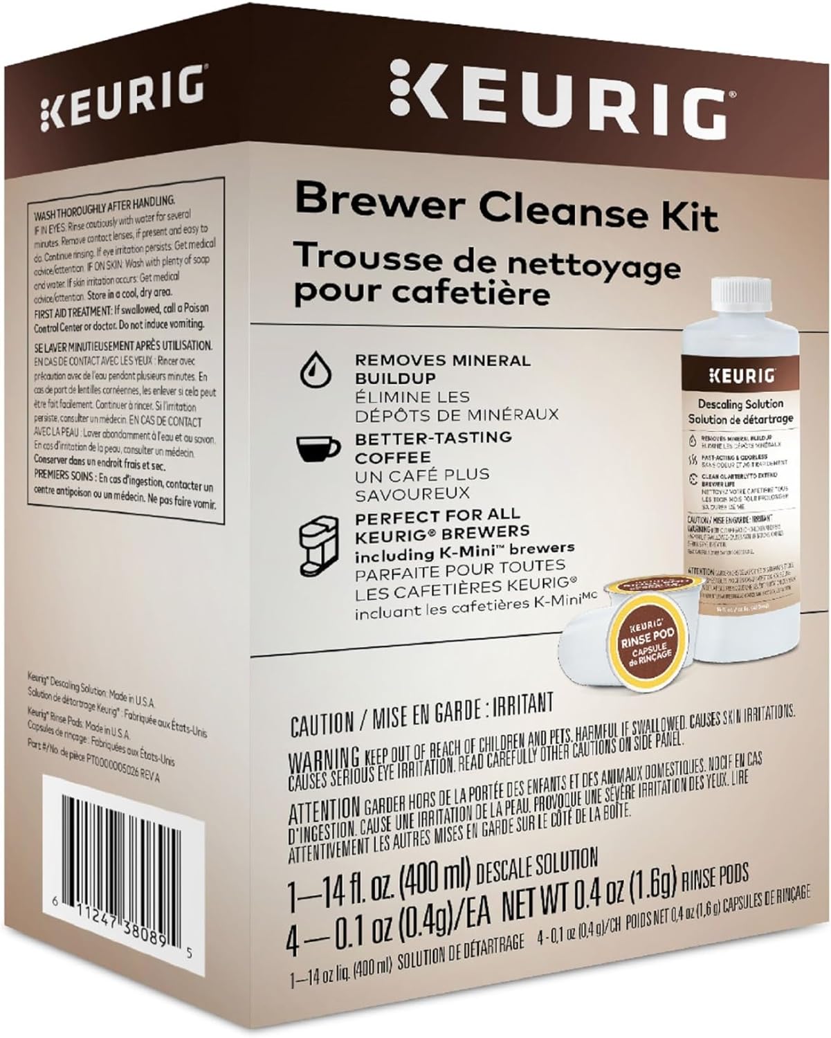 Keurig Brewer Maintenance Kit: Descaling & Rinse Pods